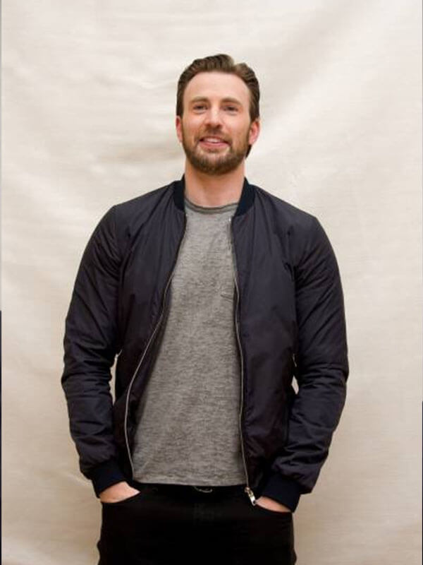 Chris Evans Gifted Press Black Parachute Jacket