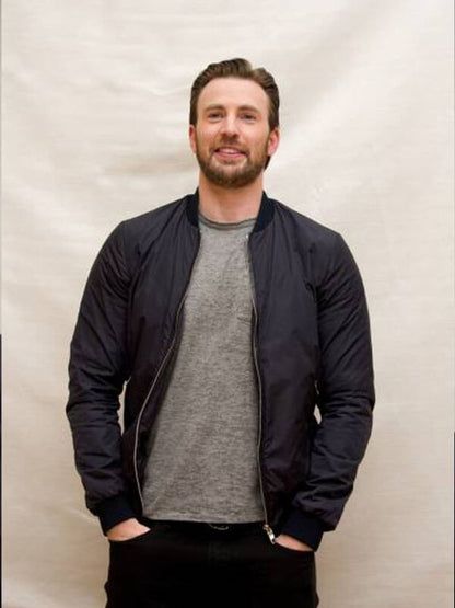 Chris Evans Gifted Press Black Parachute Jacket