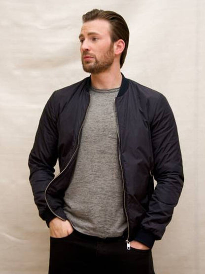 Chris Evans Gifted Press Black Parachute Jacket