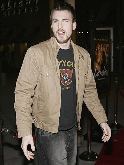 Chris Evans London Premiere Brown Canvas Jacket