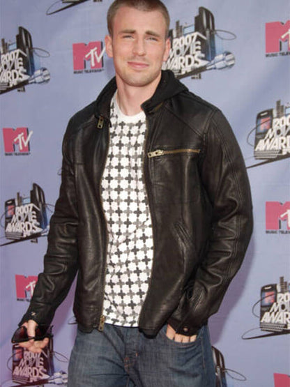 Chris Evans MTV Movie Awards 2007 Black Leather Jacket