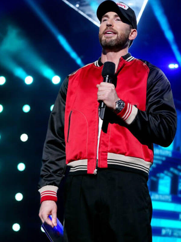 Chris Evans MTV Music Awards Red Bomber Jacket