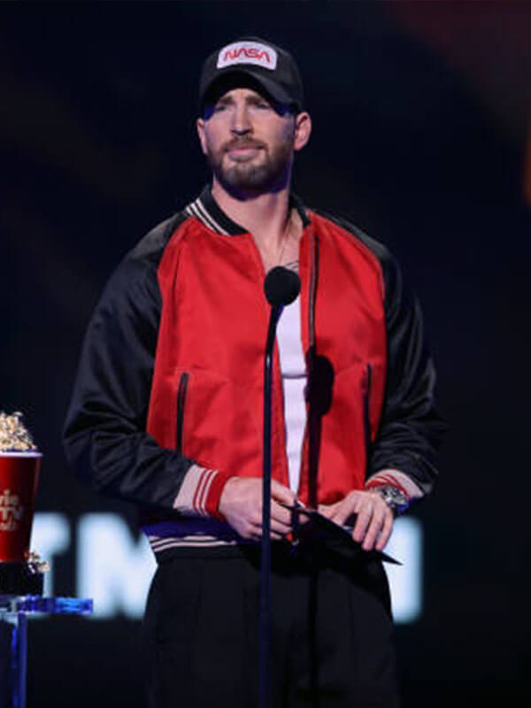 Chris Evans MTV Music Awards Red Bomber Jacket
