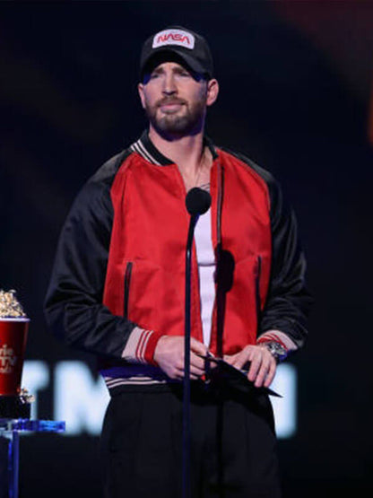 Chris Evans MTV Music Awards Red Bomber Jacket