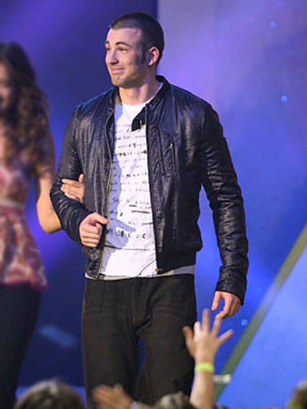 Chris Evans Nicklodean 20th Kids Awards Black Leather Jacket