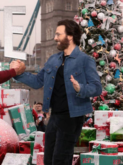 Chris Evans Red One Premiere Blue Denim Jacket 