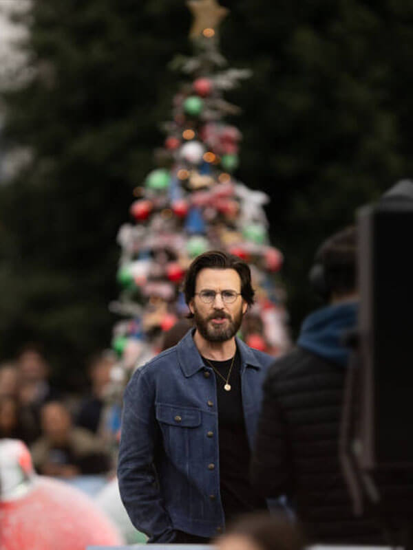 Chris Evans Red One Premiere Blue Denim Jacket 