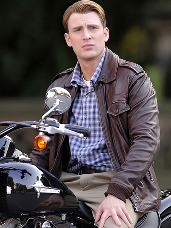 Chris Evans The Avengers  Brown Leather Jacket
