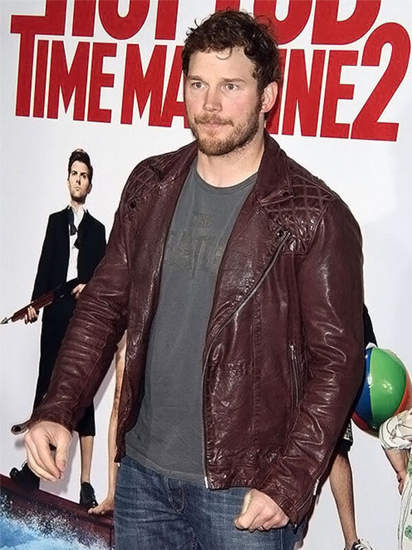 Chris Pratt Brown Quilted Leather Jacket 
