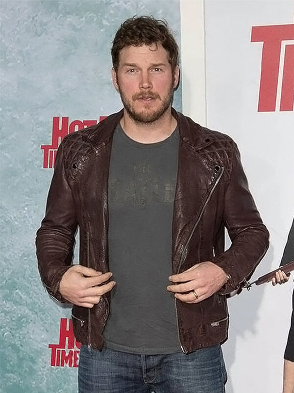 Chris Pratt Brown Quilted Leather Jacket 