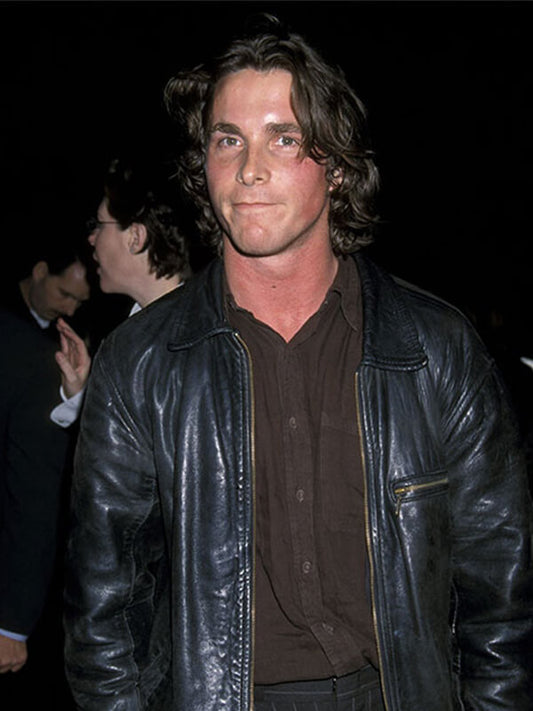 Christian Bale Black Leather Jacket