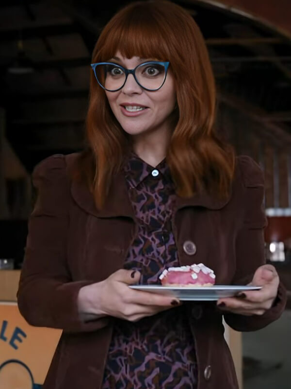 Christina Ricci Wednesday 2025 corduroy Coat 