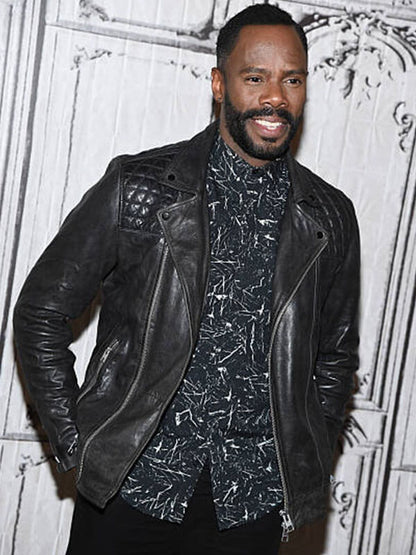 Coleman Domingo AOL Build Speaker Black Leather Jacket