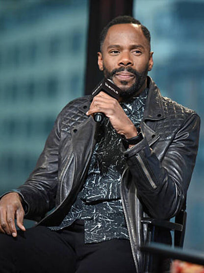 Coleman Domingo AOL Build Speaker Black Leather Jacket