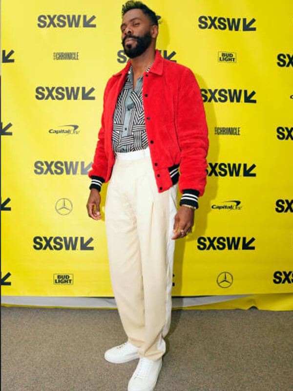 Coleman Domingo First Match Premiere Red Wool Jacket