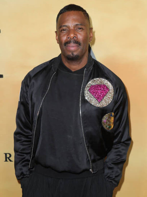 Coleman Domingo Focus Feathers Premiere Black Bomber Jacket