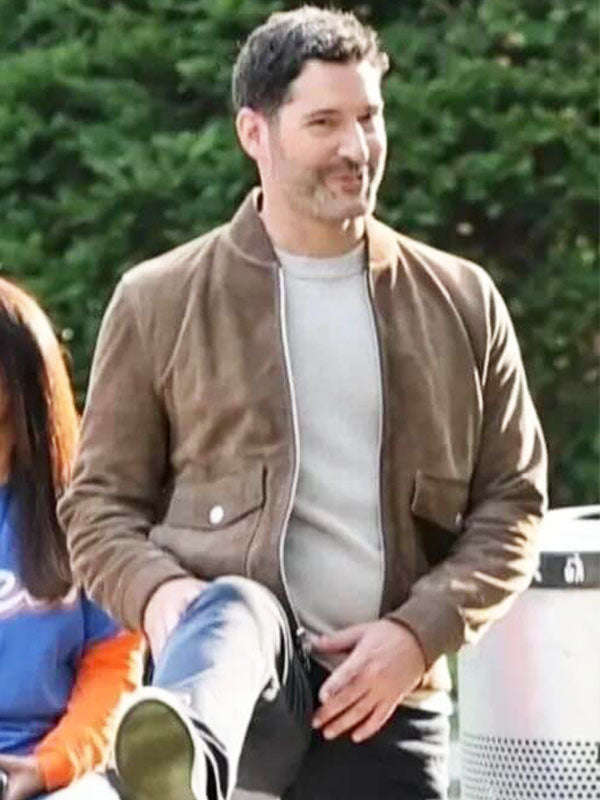 Colin Glass CIA Season 01 Brown Suede Bomber Jacket