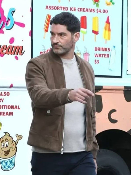 Colin Glass CIA Season 01 Brown Suede Bomber Jacket