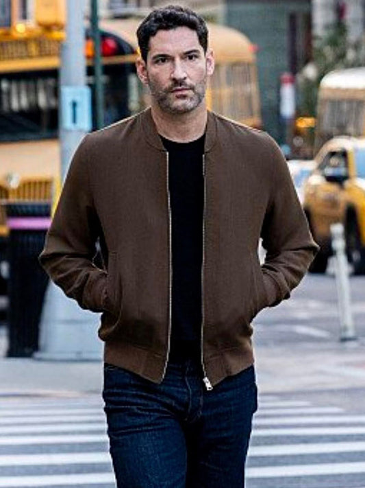 Colin Glass CIA Season 01 Brown Wool Bomber Jacket