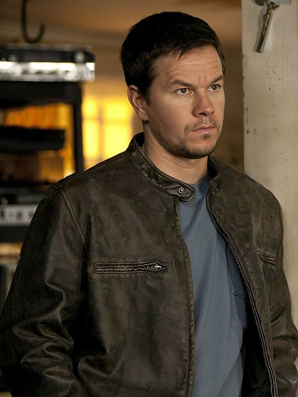  Contraband 2012 Mark Wahlberg Brown Waxed Leather Jacket