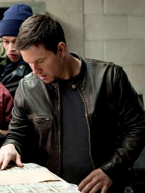  Contraband 2012 Mark Wahlberg Brown Waxed Leather Jacket