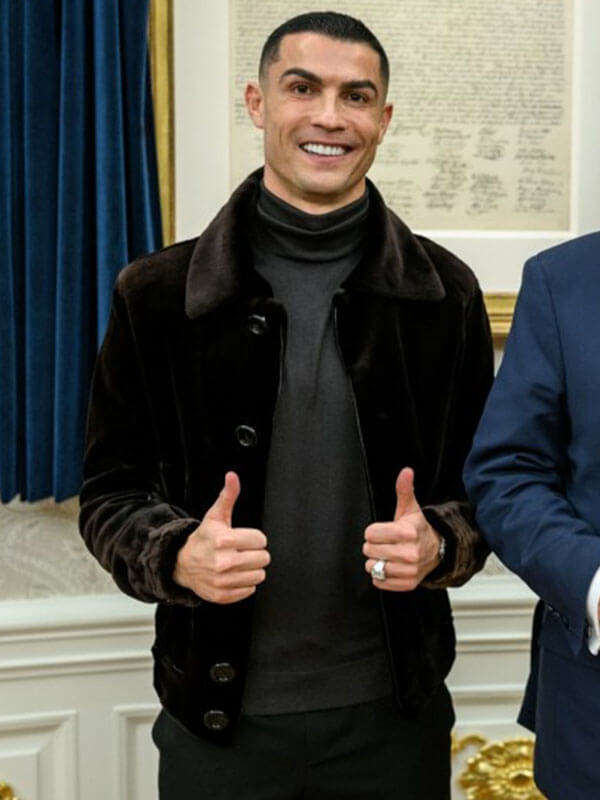 Cristiano Ronaldo American Event Black Velvet Jacket
