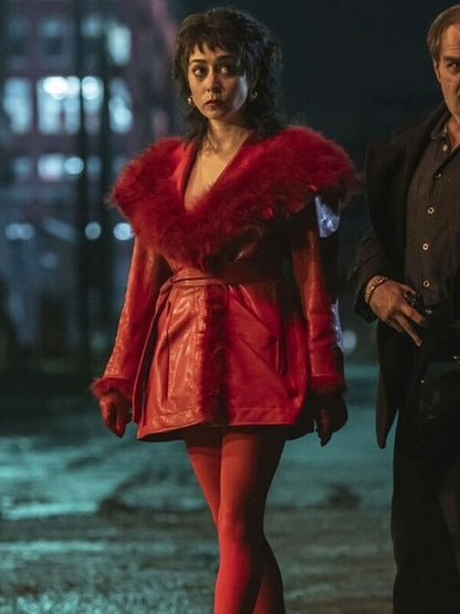 Cristin Milioti The Penguin Season 01  Red Trench Coat