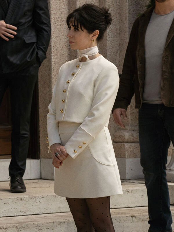 Cristin Milioti The Penguin Season 01 White Cropped Jacket