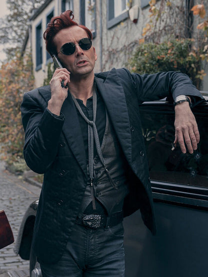 Crowley Good Omens Season 02 Black Wool Blazer 