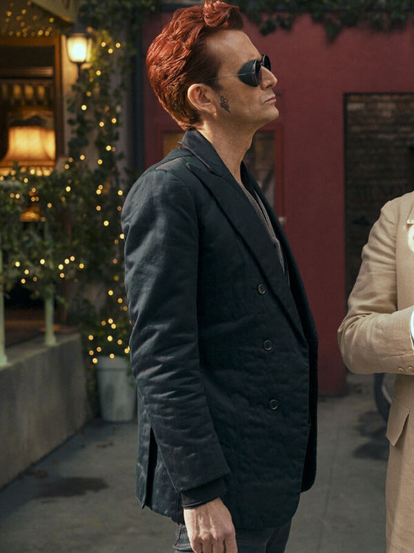 Crowley Good Omens Season 02 Black Wool Blazer 