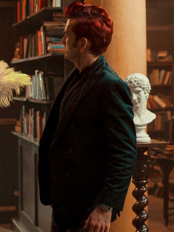 Crowley Good Omens Season 02 Black Wool Blazer 