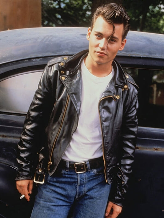  Cry Baby 1990 Johnny Depp Black Leather jacket