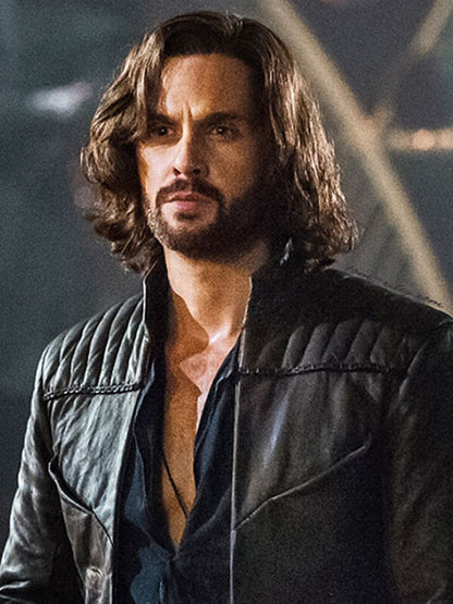 Da Vinci's Demons 2015 Tom Riley Brown Quilted Leather Jacket