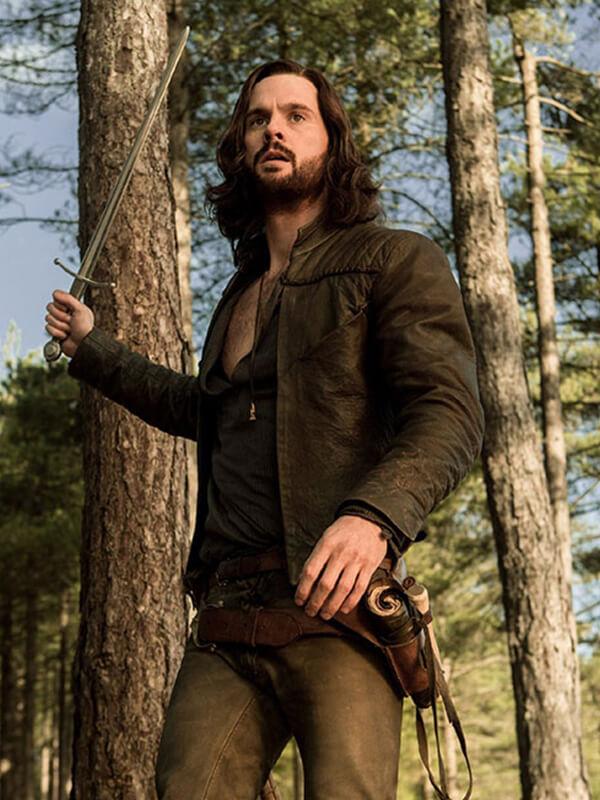 Da Vinci's Demons 2015 Tom Riley Brown Quilted Leather Jacket