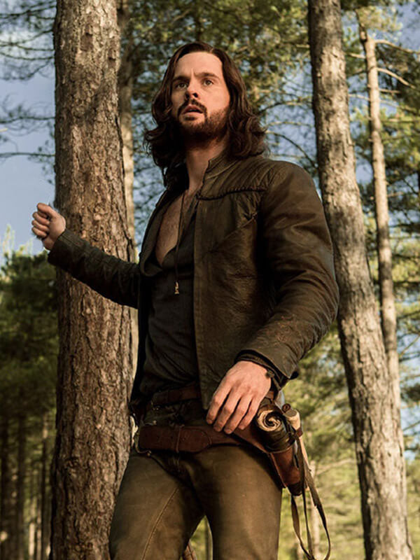 Da Vinci's Demons 2015 Tom Riley Brown Quilted Leather Jacket