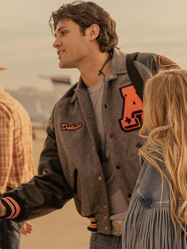 Dakota Loving Landman 2025 Grey Varsity Jacket