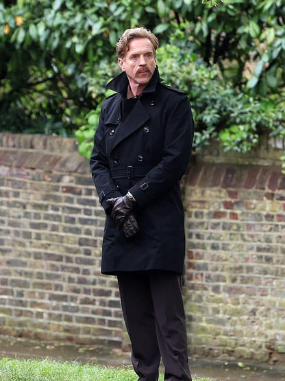 Damian Lewis The Runner 2026 Black Cotton Coat