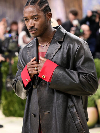 Damson Idris Met Gala 2026 Black Leather Coat