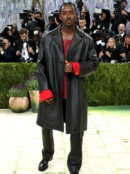 Damson Idris Met Gala 2026 Black Leather Coat