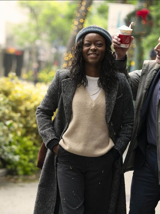 Danielle Deadwyler Rooster Season 01 Grey Tweed Coat