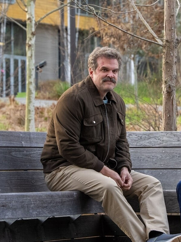 David Harbour DTFU St Louis Season 01 Brown Bomber Jacket