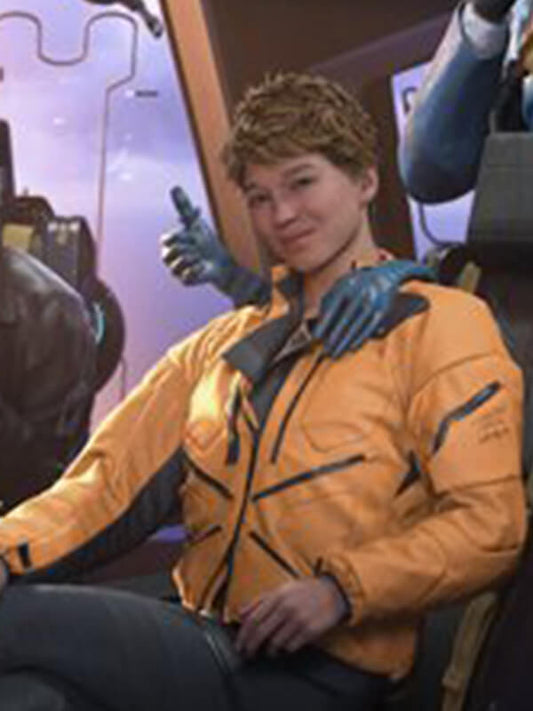 Death Stranding 2 2025 lea seydoux Yellow Puffer Jacket