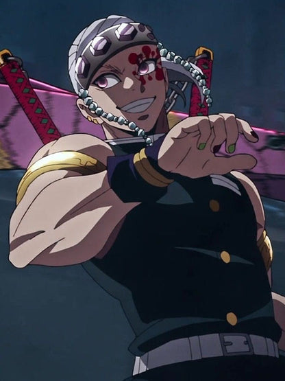 Demon Slayer Giyu Tengen Uzui Uniform Black Vest.