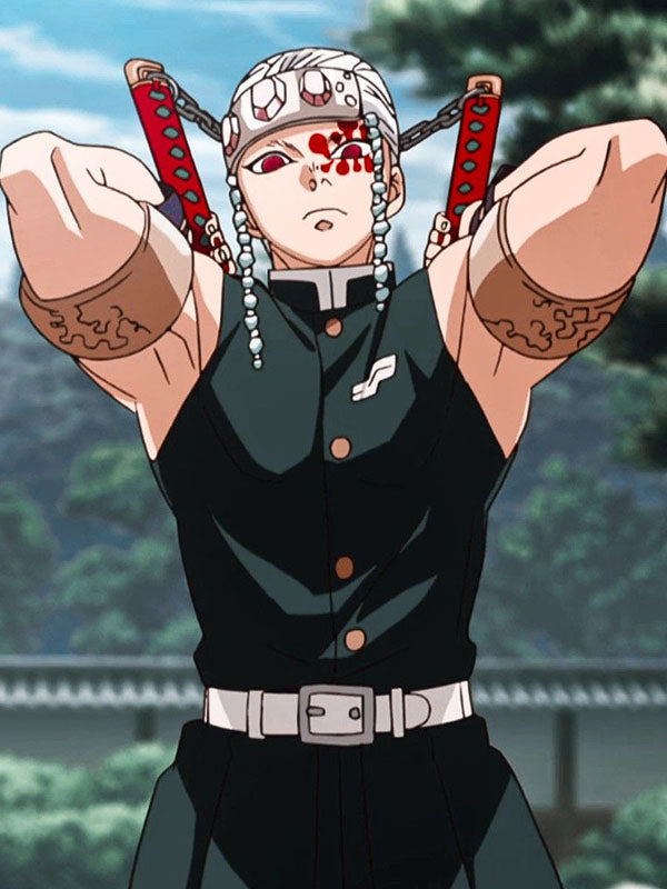 Demon Slayer Giyu Tengen Uzui Uniform Black Vest.