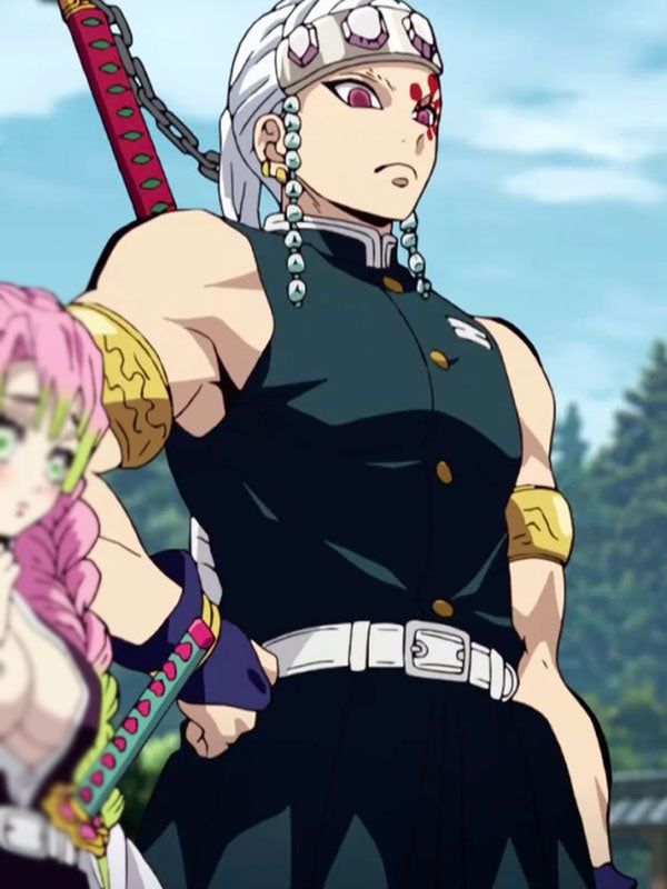 Demon Slayer Giyu Tengen Uzui Uniform Black Vest.