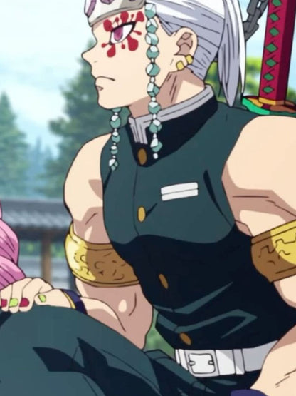 Demon Slayer Giyu Tengen Uzui Uniform Black Vest.