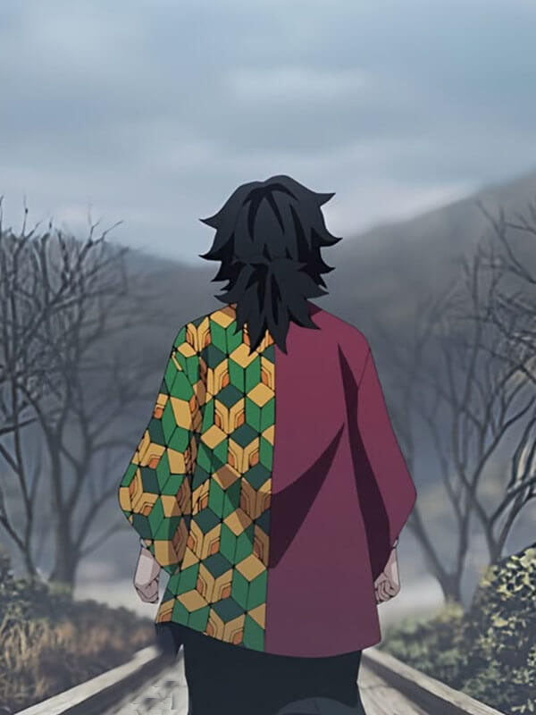 Giyu Tomioka Demon Slayer  Red & Green Coat.