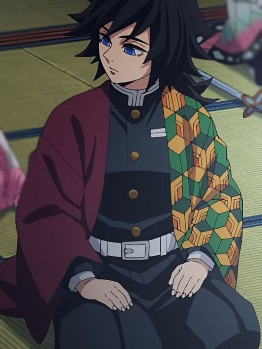 Demon Slayer Giyu Tomioka Red & Green Coat.