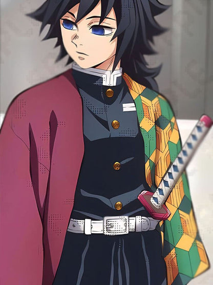 Demon Slayer Giyu Tomioka Red & Green Coat.