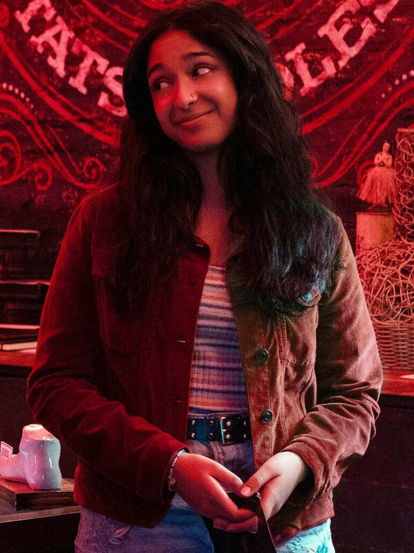 Devi Vishwakumar Never Have I Ever Season 02 Red Corduroy Jacket